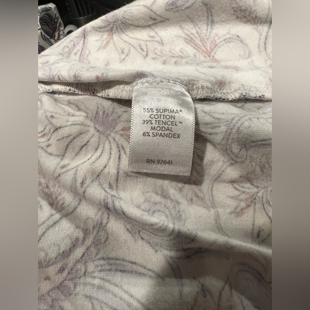 J. Jill Luxe Supima Pleat Back Tee Shirt Floral XL Petite EUC Floral - Picture 7 of 13